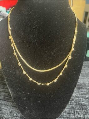 Universal Thread Gold-Tone Layered Beaded Necklace